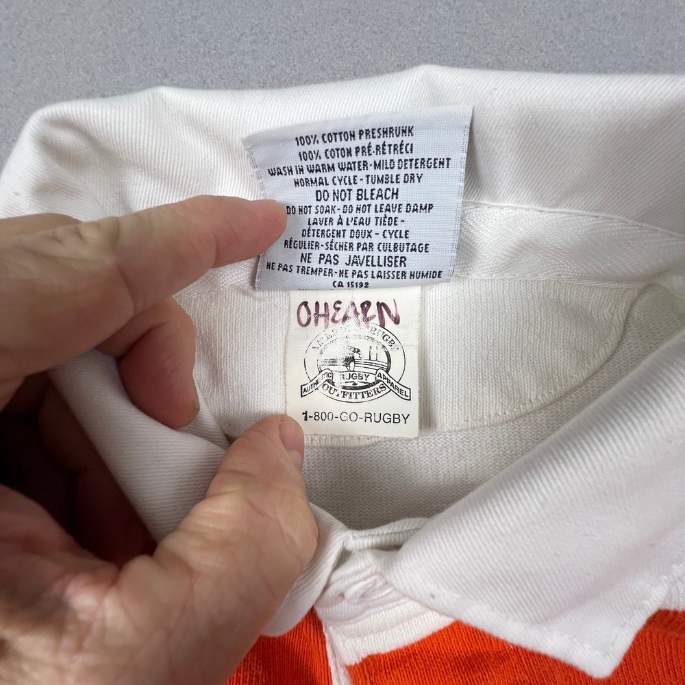 Barbarian Rugby Shirt Mens Medium Orange White Lacrosse Chagrin Falls NWOT - Picture 7 of 16